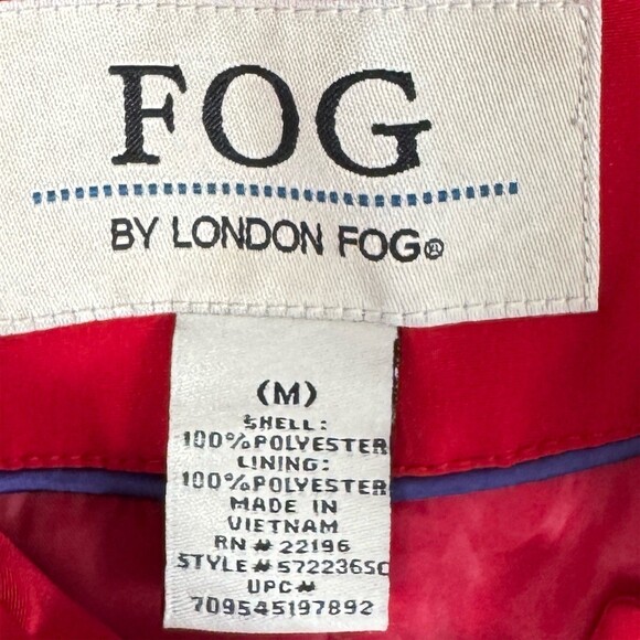 Vintage London Fog Rain Coat Womens Size M Red Hood Mid-Length - Picture 7 of 14